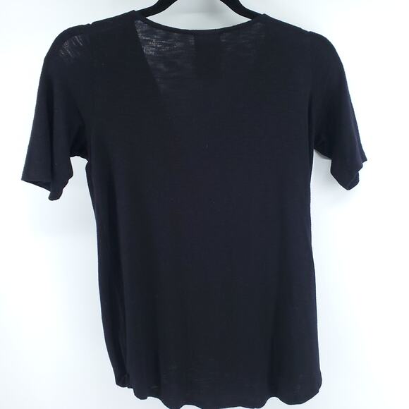Anthropologie Dolan Left Coast Surplice Neck Front Cross Over Black V Neck Small - Picture 5 of 5